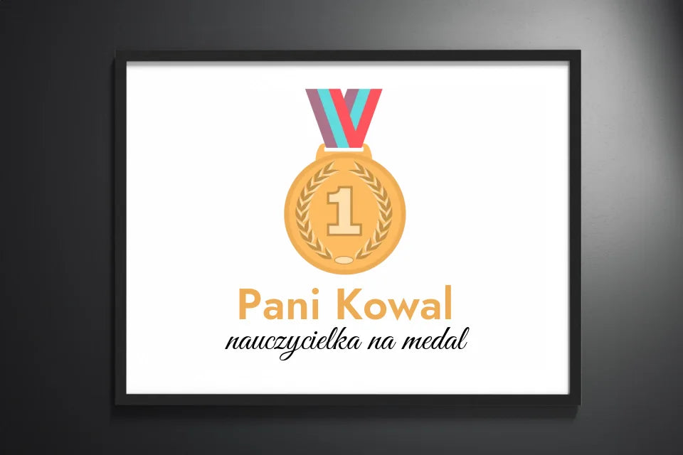 Obraz dla nauczyciela - Nauczyciel na medal